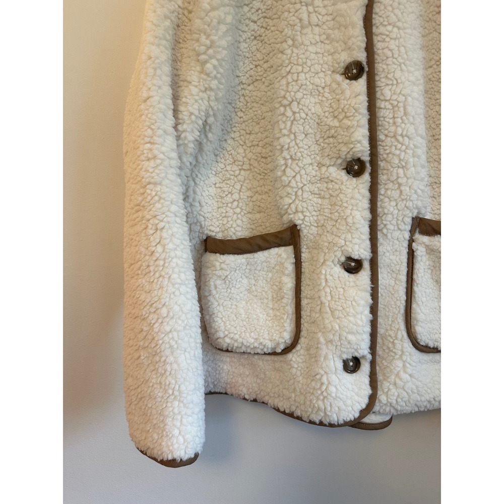 J. Crew Sherpa Lady Fleece Jacket in Ivory | Size Small - Picture 2 of 6